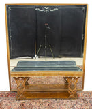 Vintage Vanity Console, Italian, Mirrored Mid Century, Modern, Handsome! - Old Europe Antique Home Furnishings
