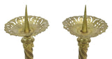 Altar Crucifix & Candle Prickets, Gilt Metal, Set of 3, Vintage / Antique! - Old Europe Antique Home Furnishings