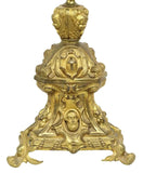 Altar Crucifix & Candle Prickets, Gilt Metal, Set of 3, Vintage / Antique! - Old Europe Antique Home Furnishings