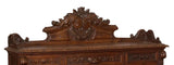 Antique Secretaire, French Henri II Style, Carved Oak , E. 20th C., H.- 54.5 in.
