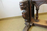 Antique Dining Table, Ren Sty., Carved Oak Extension, 120", L. 19th, E. 20th C