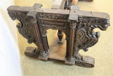 Antique Dining Table, Ren Sty., Carved Oak Extension, 120", L. 19th, E. 20th C