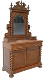 Antique Vanity, French Louis XIII Style, Walnut, Mirrored, Vanity, 19th C. 1800s!! - Old Europe Antique Home Furnishings