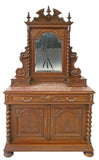 Antique Vanity, French Louis XIII Style, Walnut, Mirrored, Vanity, 19th C. 1800s!! - Old Europe Antique Home Furnishings