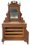 Antique Vanity, French Louis XIII Style, Walnut, Mirrored, Vanity, 19th C. 1800s!! - Old Europe Antique Home Furnishings