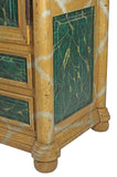 Antique Armoire, Continental, Polychrome, Marbelized, Green, Gold, 18-1900s!