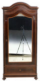 Antique Armoire, Mirrored, Italian, Inlaid Rosewood, 92.75"H, Cornice, E. 1900s - Old Europe Antique Home Furnishings