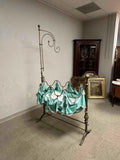 Antique Baby Cradle, Rare French, Brass Swinging Bassinet, 1800s, 19th C.!