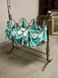 Antique Baby Cradle, Rare French, Brass Swinging Bassinet, 1800s, 19th C.!