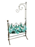 Antique Baby Cradle, Rare French, Brass Swinging Bassinet, 1800s, 19th C.!