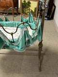 Antique Baby Cradle, Rare French, Brass Swinging Bassinet, 1800s, 19th C.!