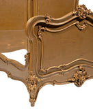 Antique Bedstead, French Louis XV Style, Rare, King, Gilt Painted Rococo 19th C