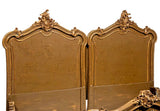 Antique Bedstead, French Louis XV Style, Rare, King, Gilt Painted Rococo 19th C