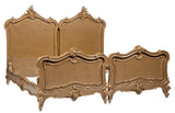 Antique Bedstead, French Louis XV Style, Rare, King, Gilt Painted Rococo 19th C