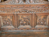 Antique Bench, Nice Wood Carvings, Continental Bench, Hallway, 1800s!! - Old Europe Antique Home Furnishings