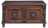 Antique Blanket Chest, Coffer, Stand, English Renaissance Revival, Oak, 1800s!