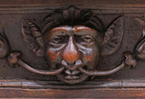 Antique Bookcase, Cabinet, French Henri II, Carved Oak, Stepback Display, 1800s