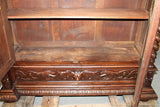 Antique Bookcase, French Louis XIII, Barley Twist, Oak, Relief Carved, 1800's!! - Old Europe Antique Home Furnishings