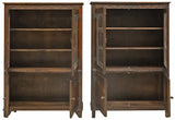 Antique Bookcases, (2), English Carved Oak & Leaded Glass, Early 1900s, 20th C!!