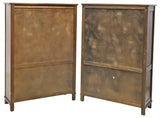 Antique Bookcases, (2), English Carved Oak & Leaded Glass, Early 1900s, 20th C!!
