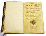 Antique Books, Large Antiquarian, (2 Vol.) Jean Domat 'Les Lois Civiles,' C.1771 - Old Europe Antique Home Furnishings