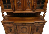 Antique Breakfront Sideboard, French, Carved, Walnut, Monumental, Early 1900s! - Old Europe Antique Home Furnishings