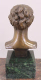 Antique Bronze Bust, Style of a Girl, 16 Ins., Green Mount, Classical, Home Decor!! - Old Europe Antique Home Furnishings