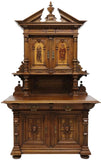 Antique Buffet A Deux Corps, French Renaiss. Revival, Figural, Marquetry, 1800s! - Old Europe Antique Home Furnishings