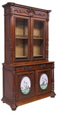 Antique Buffet Deux Corps, French Henri II, Carved Oak, China Cabinet, Porcelain