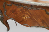 Antique Bureau Plat Desk, Large French, Ormolu Mounted, Green Leather Top, 69” - Old Europe Antique Home Furnishings
