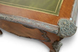Antique Bureau Plat Desk, Large French, Ormolu Mounted, Green Leather Top, 69” - Old Europe Antique Home Furnishings