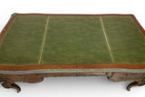 Antique Bureau Plat Desk, Large French, Ormolu Mounted, Green Leather Top, 69” - Old Europe Antique Home Furnishings