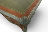 Antique Bureau Plat Desk, Large French, Ormolu Mounted, Green Leather Top, 69” - Old Europe Antique Home Furnishings