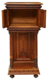 Antique Cabinet French Neoclassical, Carved, Walnut, On Stand, Figural, E. 1900s - Old Europe Antique Home Furnishings