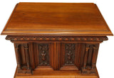 Antique Cabinet French Neoclassical, Carved, Walnut, On Stand, Figural, E. 1900s - Old Europe Antique Home Furnishings