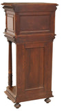 Antique Cabinet French Neoclassical, Carved, Walnut, On Stand, Figural, E. 1900s - Old Europe Antique Home Furnishings