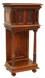 Antique Cabinet French Neoclassical, Carved, Walnut, On Stand, Figural, E. 1900s - Old Europe Antique Home Furnishings