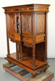 Antique Cabinet, Wine, French Renais. Revival, Carved Oak, Figural Panels, 1800s - Old Europe Antique Home Furnishings