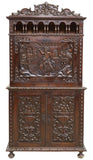 Antique Cabinet, Bacchus, Carved Bar, Spanish Renaissance Revival, Early 1900s! - Old Europe Antique Home Furnishings