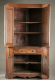 Antique Cabinet, Corner, American, Federal, Mahogany, Shelves, Drawer,E. 1800s - Old Europe Antique Home Furnishings