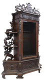 Antique Cabinet, Display, Gun, French Renaissance Revival, Carved, Crest, 1800s! - Old Europe Antique Home Furnishings