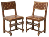Antique Chairs, Dining, (12), Louis XIII Style, Leather & Oak, Gilt, E. 1900s - Old Europe Antique Home Furnishings