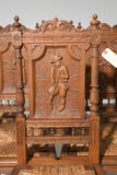 Antique Chairs, Breton, Dining, Side, Set of 6, Style Carved, Oak, 1900s!