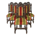 Antique Chairs, Dining, Louis XIII Style, Barley Twist,  Set of Six, E. 1900's, 20th Century!