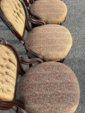 Antique Chairs, Parlor, American Victorian Walnut, Set of Six, 4 Side, 1800s!! - Old Europe Antique Home Furnishings