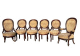 Antique Chairs, Parlor, American Victorian Walnut, Set of Six, 4 Side, 1800s!! - Old Europe Antique Home Furnishings