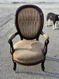Antique Chairs, Parlor, American Victorian Walnut, Set of Six, 4 Side, 1800s!! - Old Europe Antique Home Furnishings
