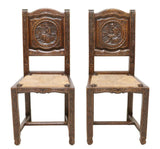 Antique Chairs, Set of 6 French Breton, Carved, Oak, Figural & Floral, 1800s! - Old Europe Antique Home Furnishings