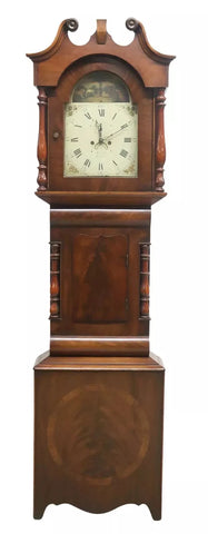 Antique Clock, Longcase, English William IV, Mahogany, Striking, E. 19th, 1800s - Old Europe Antique Home Furnishings