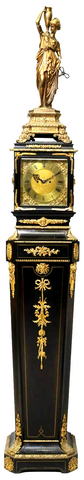 Antique Clock, Pedestal, French Louis XVI Style, Ormolu, Figural Case, 1900's!! - Old Europe Antique Home Furnishings